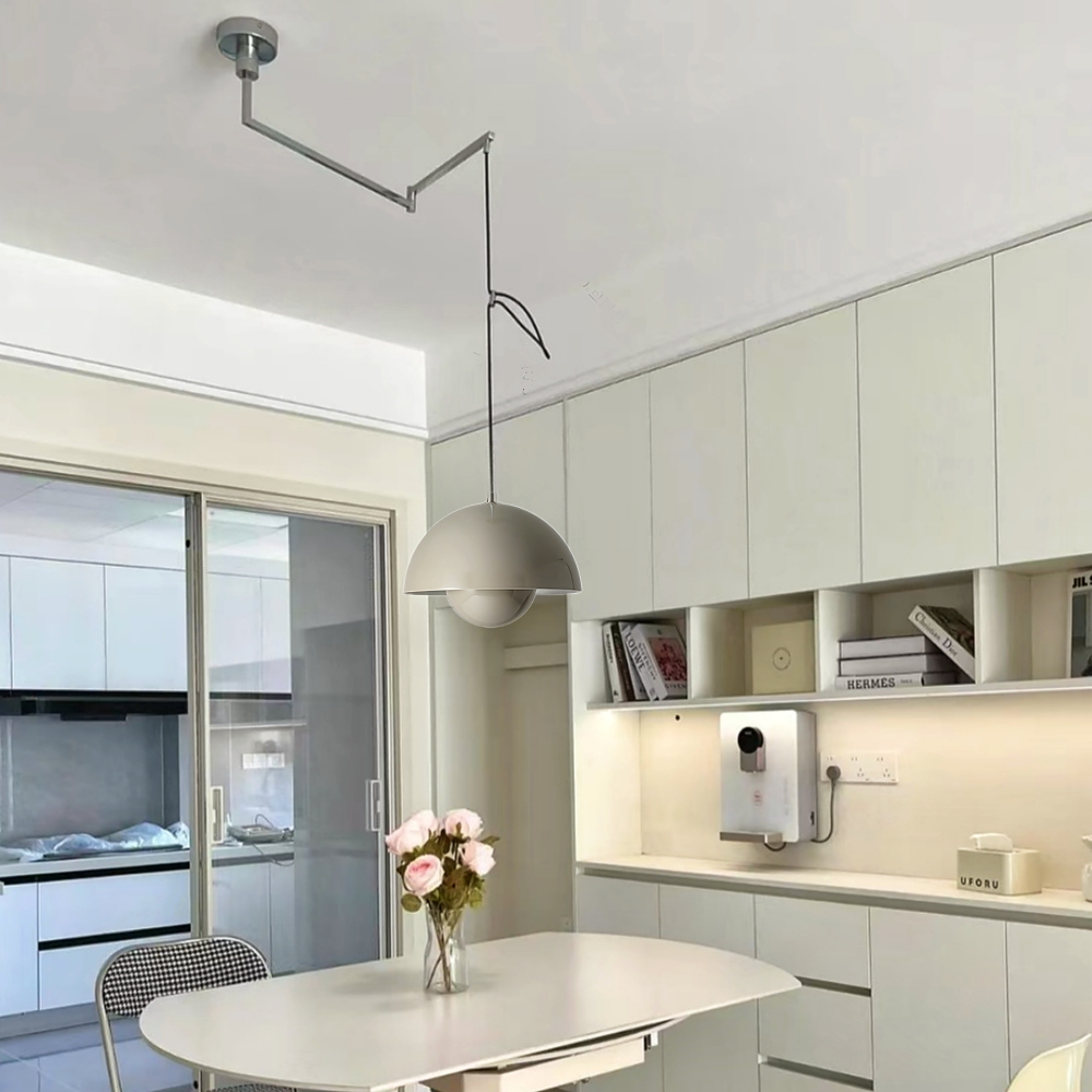 Adjustable Arm Metal Pendant Light Danish Flush Mount Flowerpot Dining Room Light