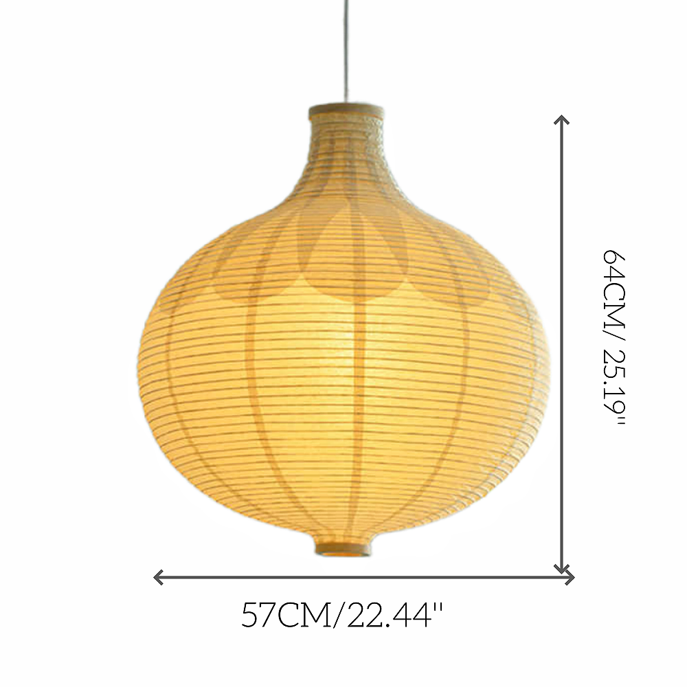Japanese Wabi Sabi Style Paper Art Onion Shaped Handmade Pendant Light