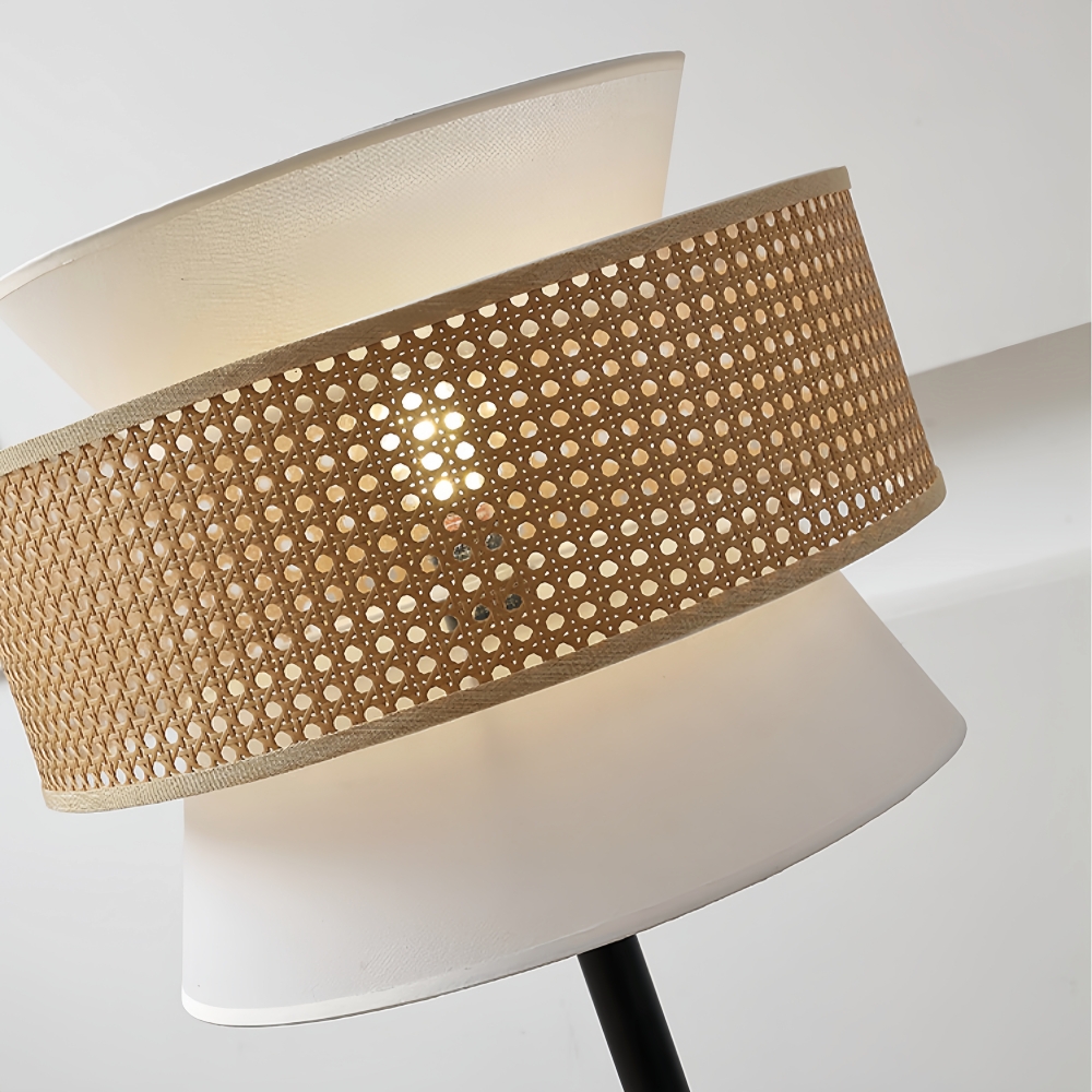 Nordic Minimalist Rattan Woven Fabric Floor Lamp