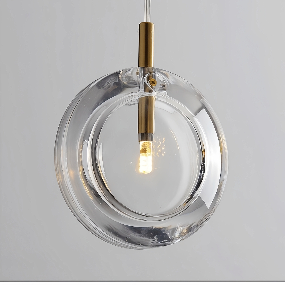 Modern Minimalist Restaurant Bar Counter Staircase Single Head Glass Chandelier