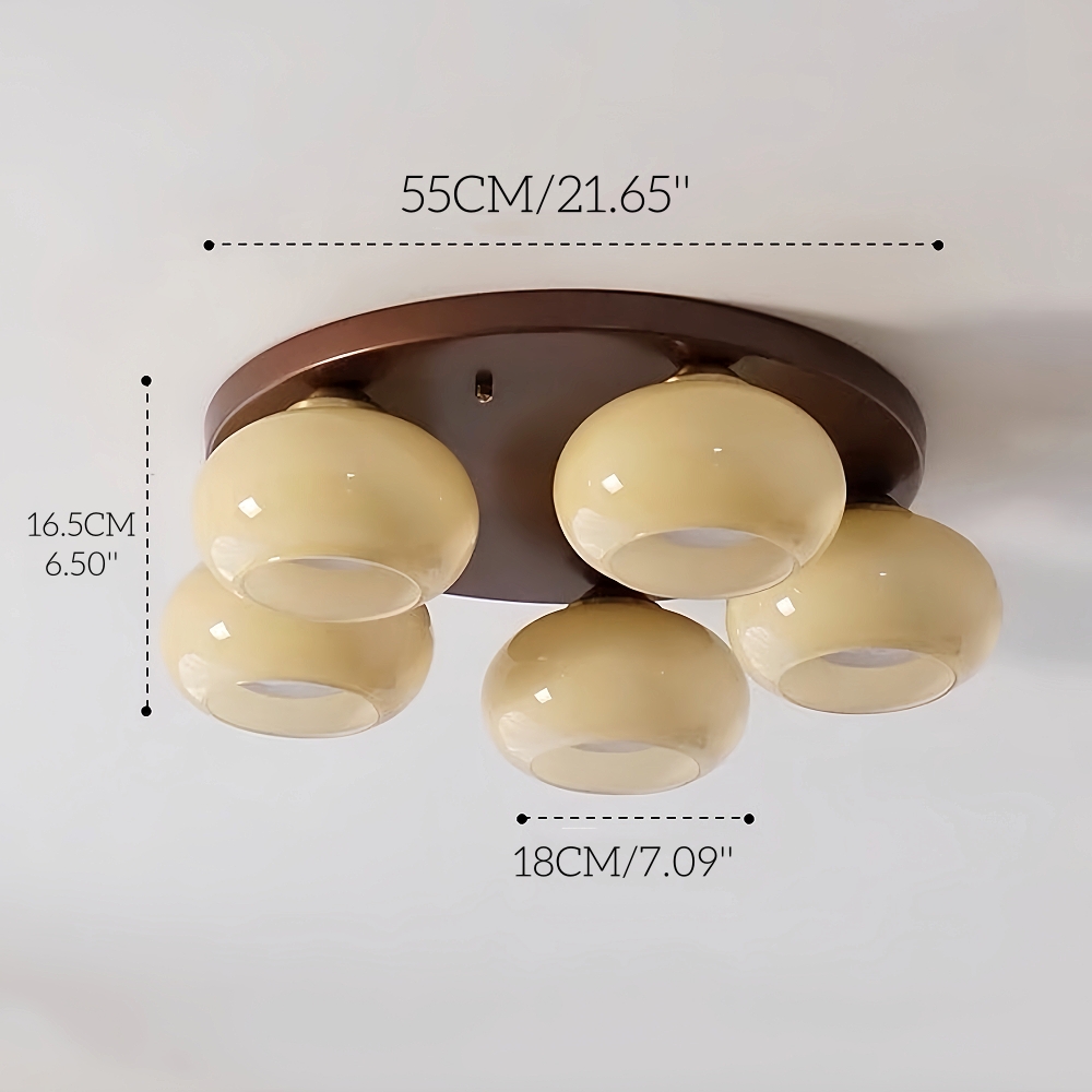 Mirad Retro Persimmon Glass Ceiling Light Bedroom Living Room