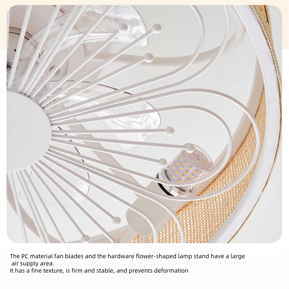 Japanese Retro Rattan Fan Ceiling Light