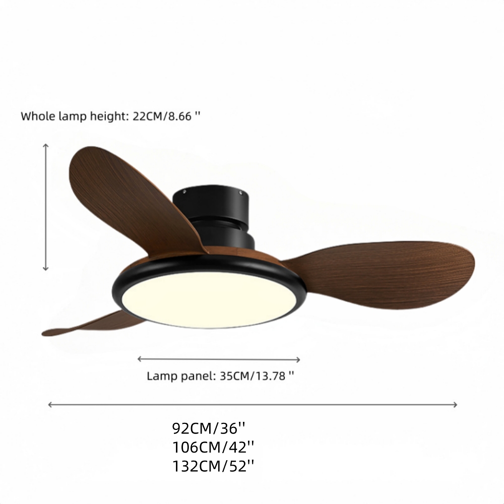 Nordic Style Household Variable Frequency Ceiling Fan Light