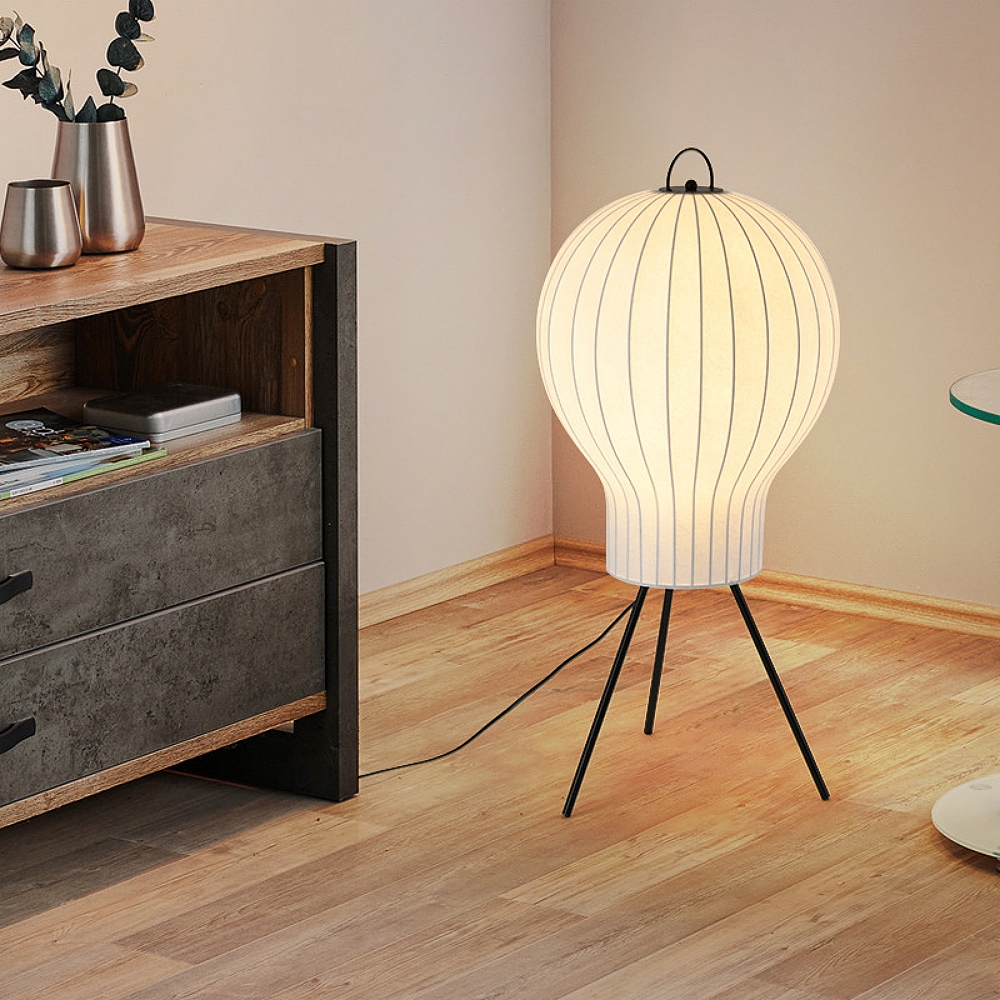 Modern Style Pear Shaped Silk Floor Lamp Creative Living Room Lighting Decoration