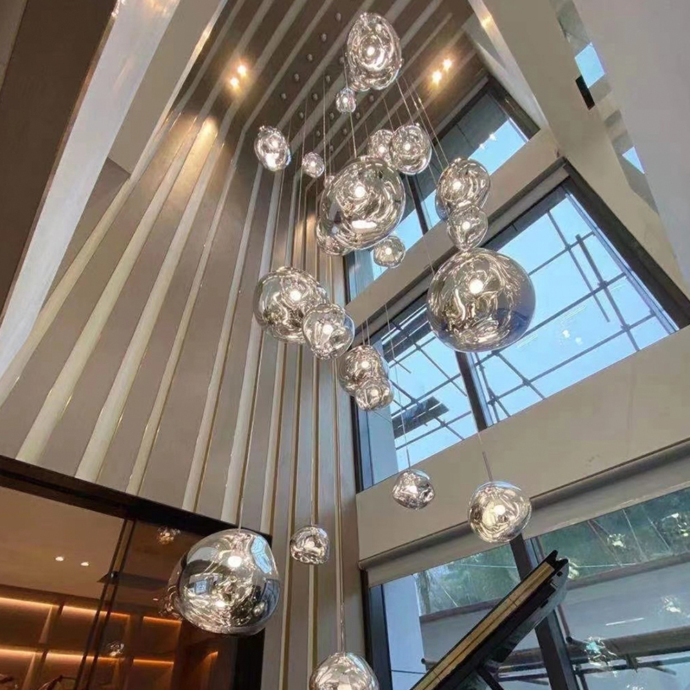 Designer Lava Chandelier Villa Loft Duplex Stairwell Pendant Light Apartment Living Room Empty Luxury Restaurant Lamp