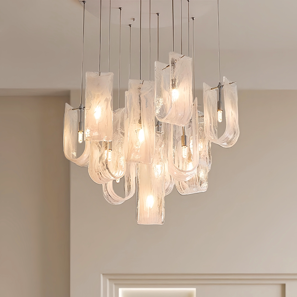 French Mist Glass Chandelier For Living Room And Bedroom