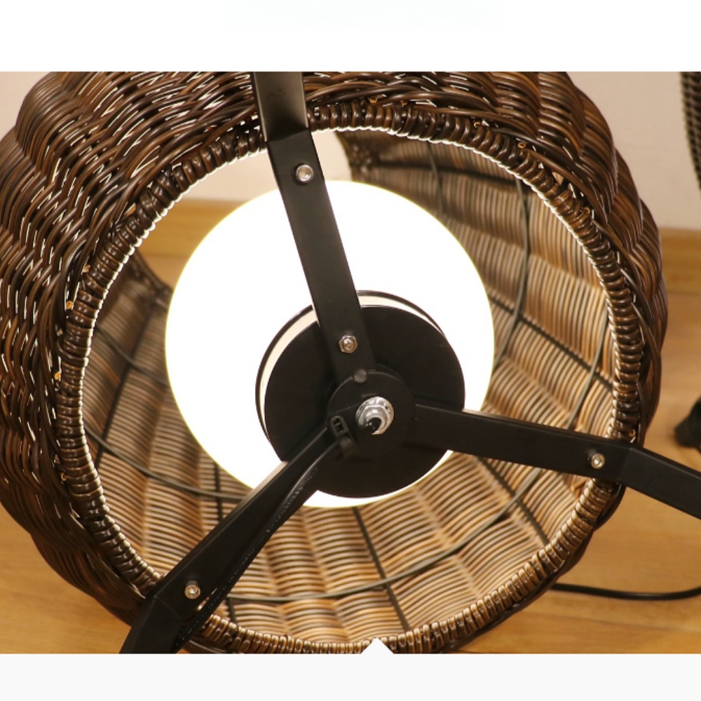 Outdoor Waterproof Rattan Floor Lamp Courtyard Lawn Lamp