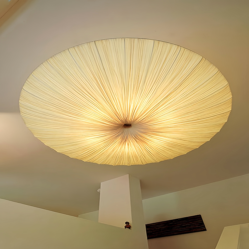 Japanese-Style Creative Fabric Ceiling Lamp - Disc-Shaped Pendant Lamp