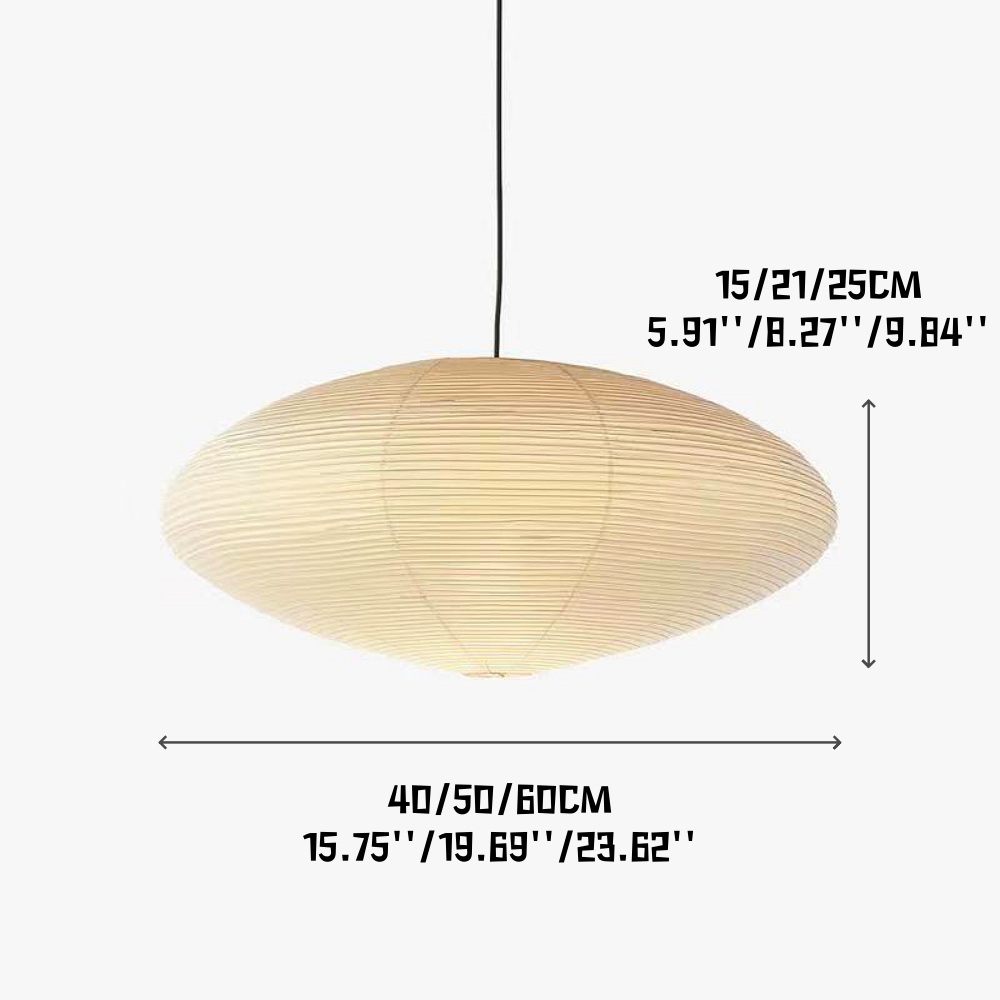Japanese Wabi-Sabi Style Origami Disc-Shaped Pendant Light