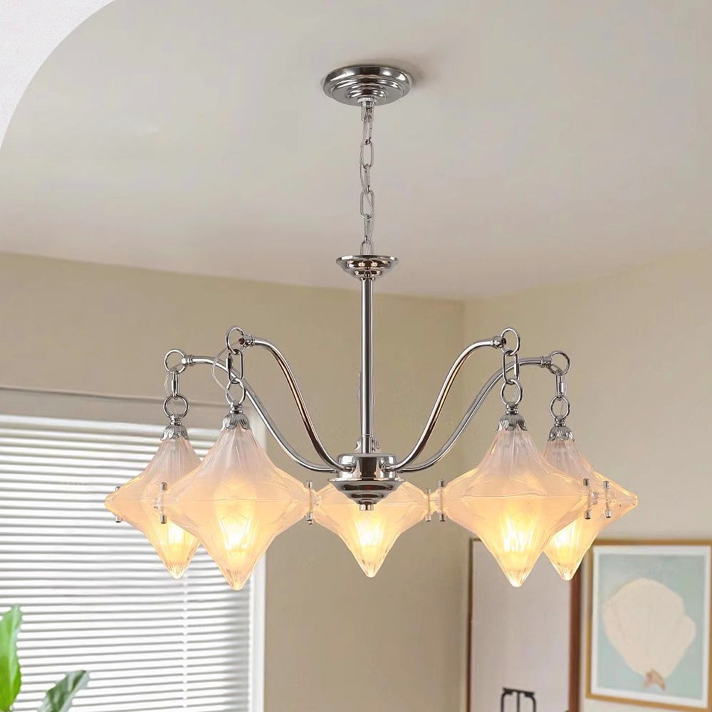 French-Style Murano Retro Star Glass Chandelier