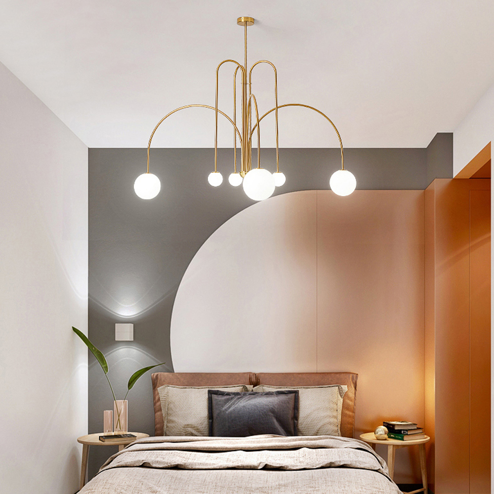 French Art Deco Pendant Lights Minimalist Living Room Glass Chandelier