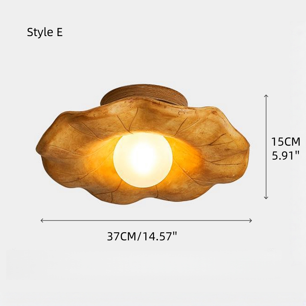 Retro Art Resin Ruffle Brown Ceiling Light