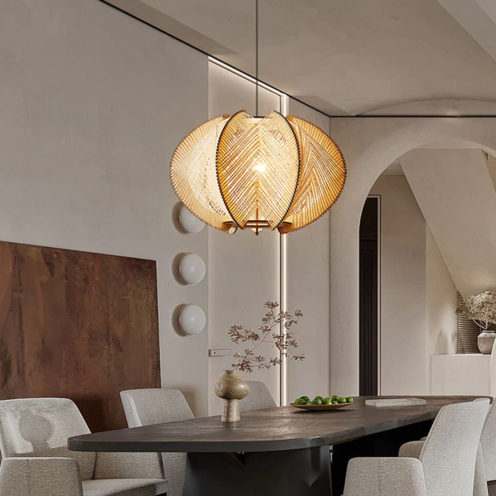 Mid-Century Scandinavian Wood Pendant Lights