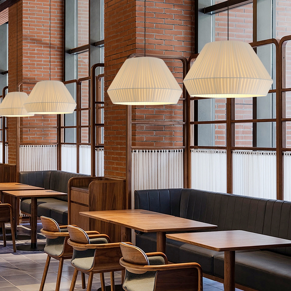 Modern Minimalist Pleated Fabric Pendant Light