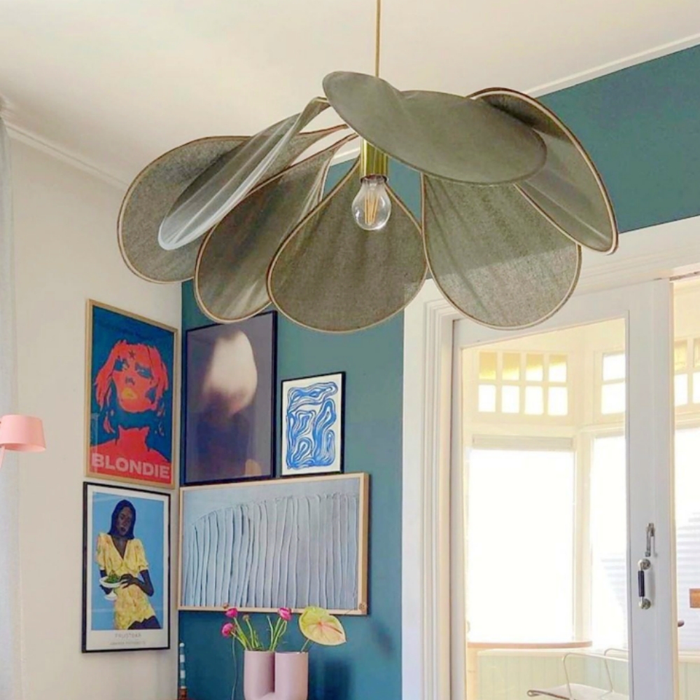 Japanese Wabi-Sabi Petal-Shaped Fabric Pendant Lamp
