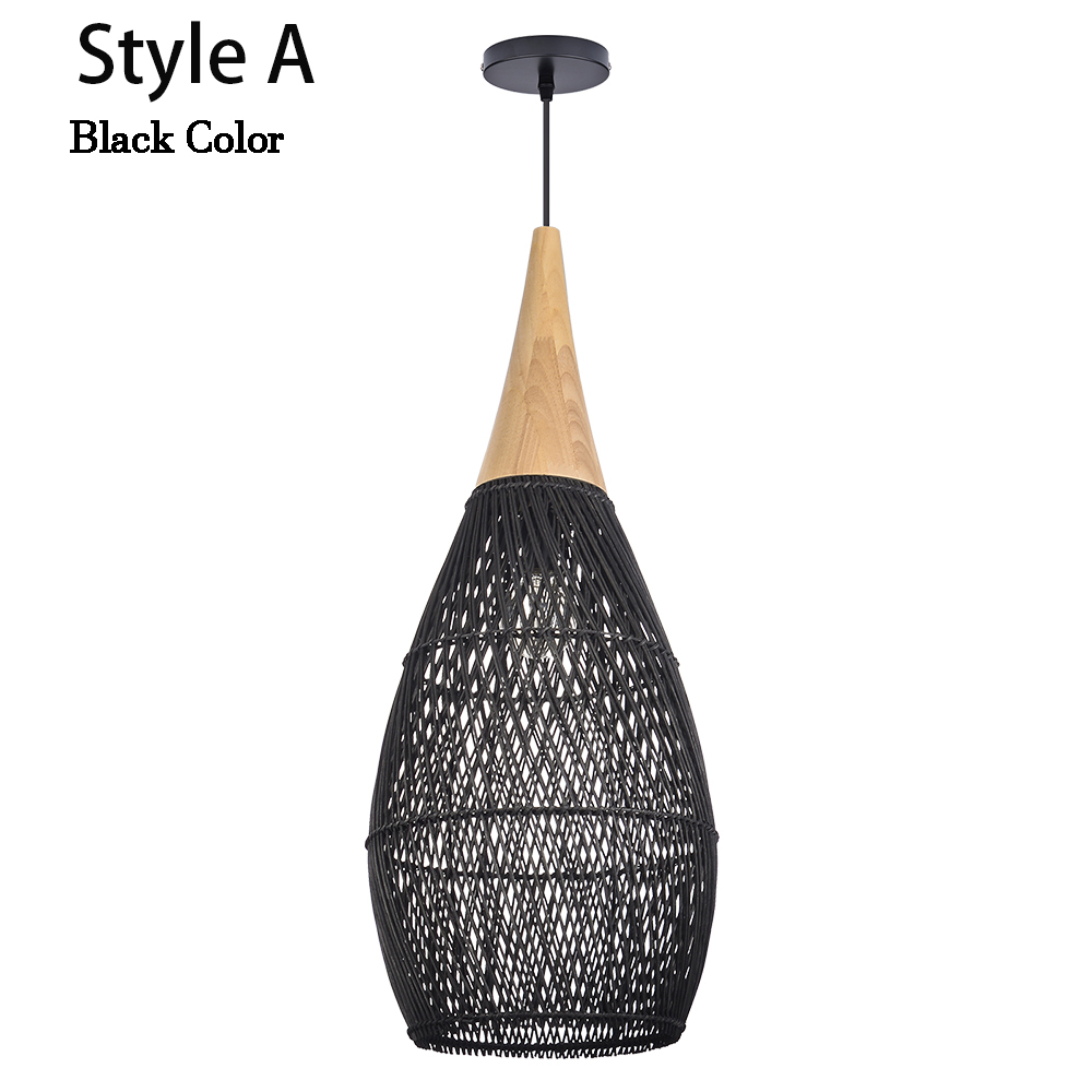 Wabi-sabi Rattan Chandeliers Rustic Handwoven Light Fixture for Restaurant