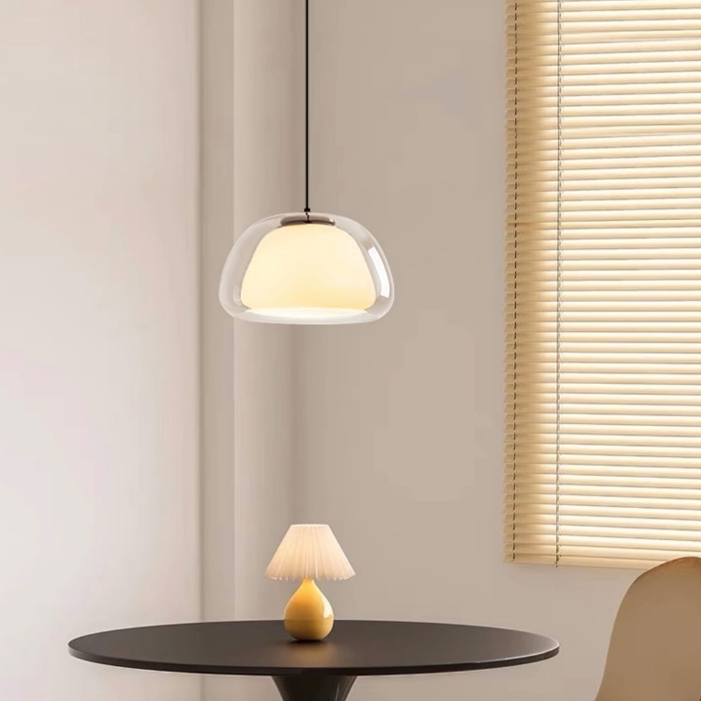 Modern Organic Glass Dome Pendant Light