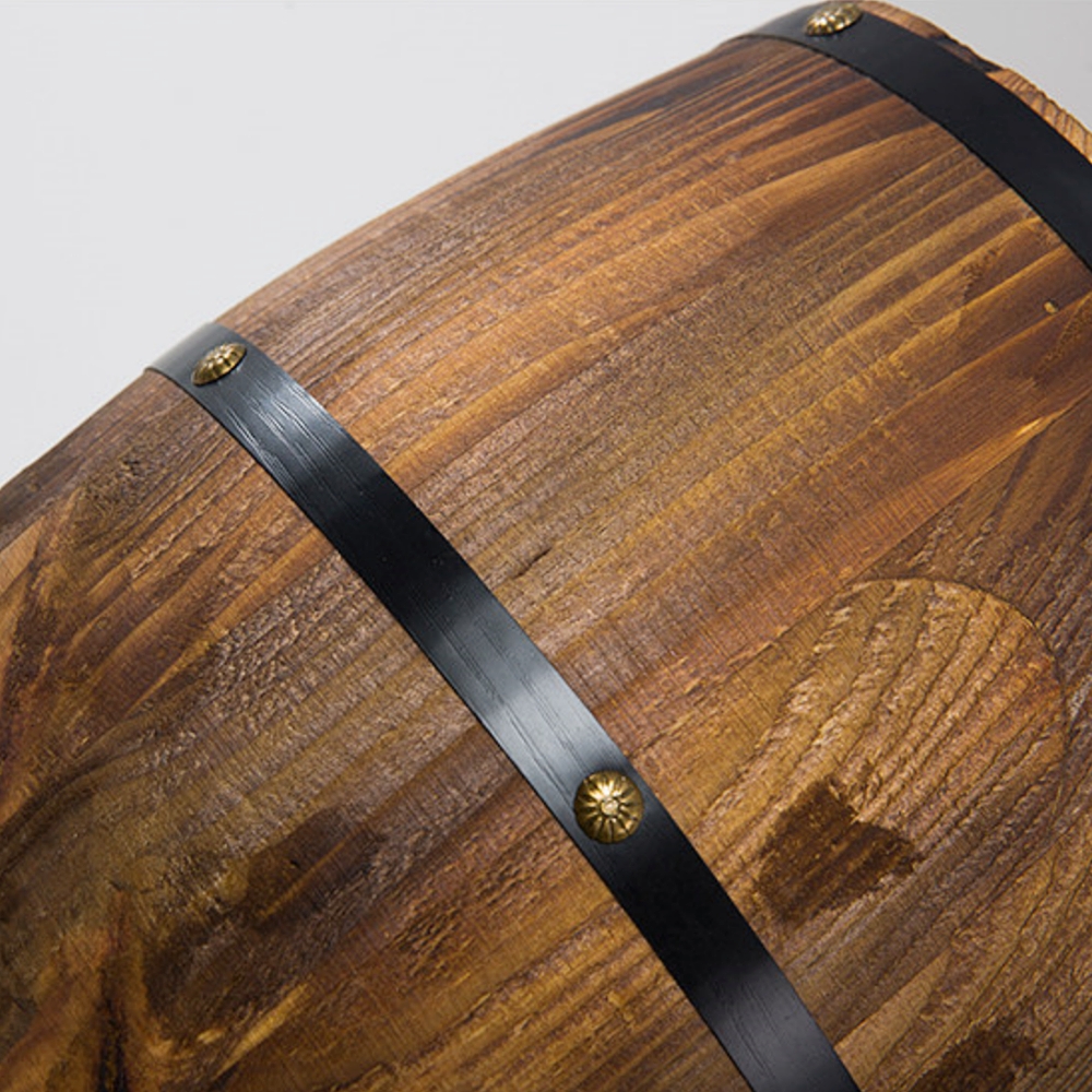 Industrial Farmhouse Style Oak Barrel Cylinder Pendant Light