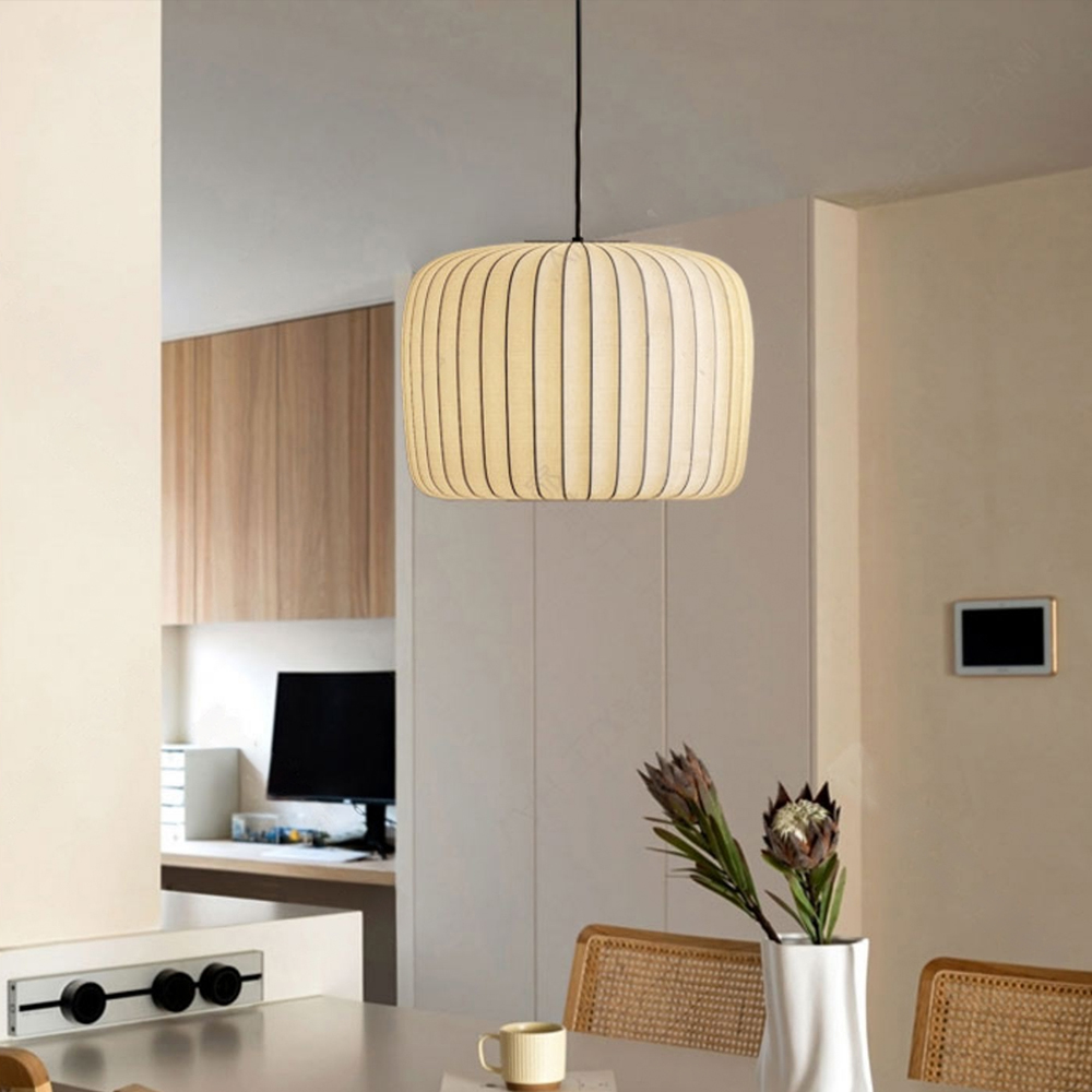 Wabi-Sabi Style Japanese Simple Fabric Pendant Lights Living Room Combination Lamps