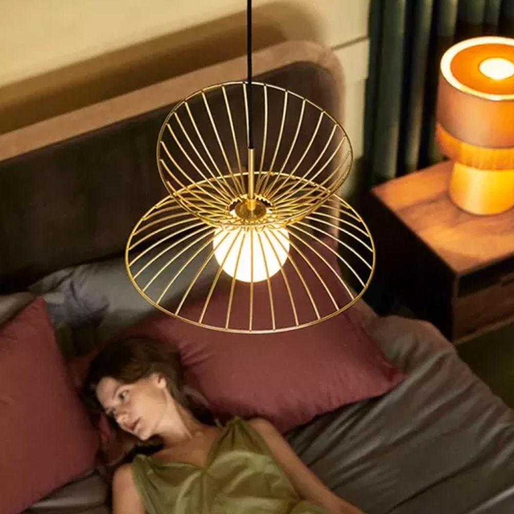 Nordic Iron Artwork Bedroom Pendant Lamp INS Fashion Chandelier