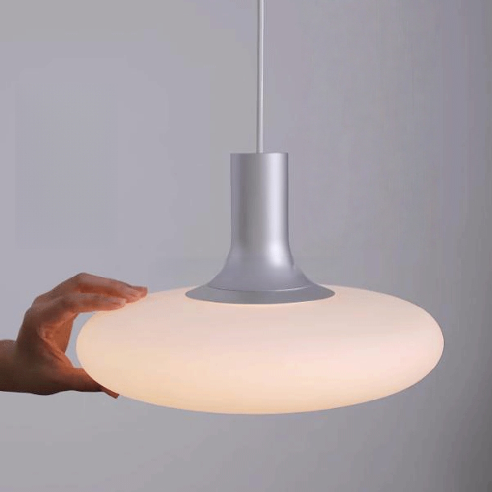 Nordic Cream White Glass Pendant Lamp Minimalist Ambient Lighting