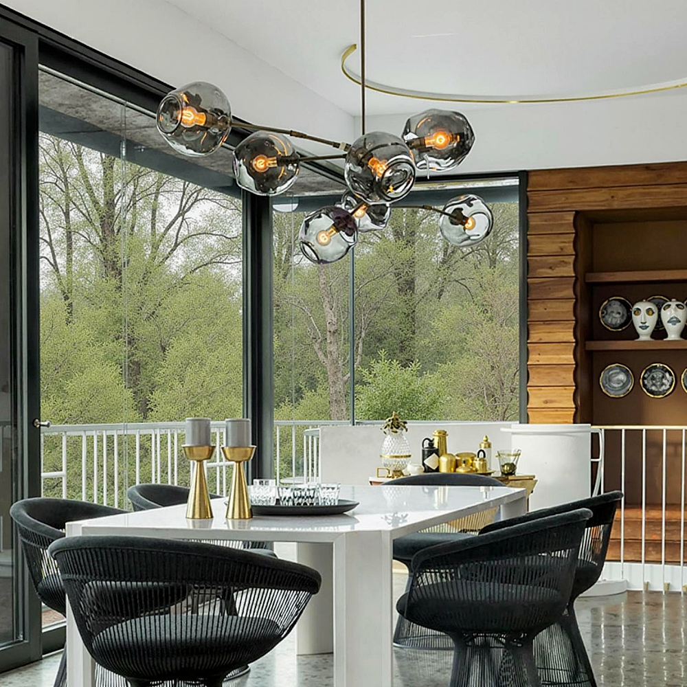 Modern Molecular Lamp Magic Bean Branch Creative and Personalized Round Ball Glass Chandelier