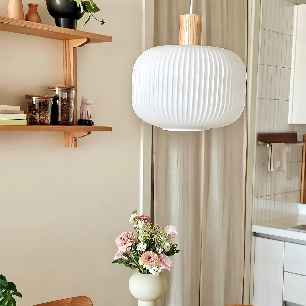 Japanese Style Log Winde Minimalist Modern Restaurant bar Glass Chandelier