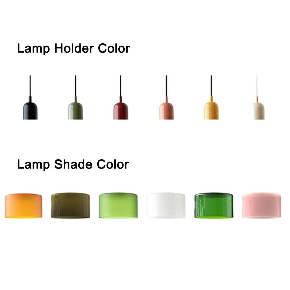 Bauhaus Small Glass Pendant Light Colorful Mini Chandeliers