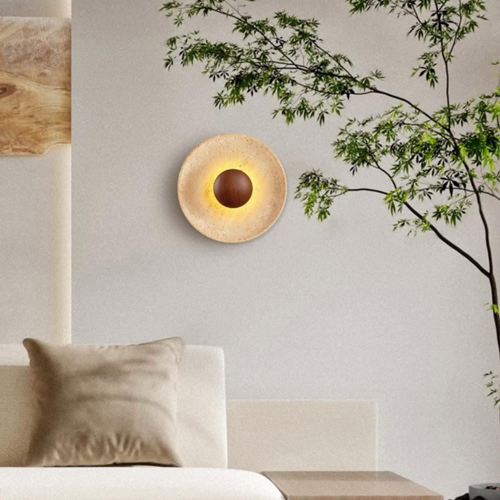 Wabi Sabi Yellow Cave Stone Natural Textural Bedside Light