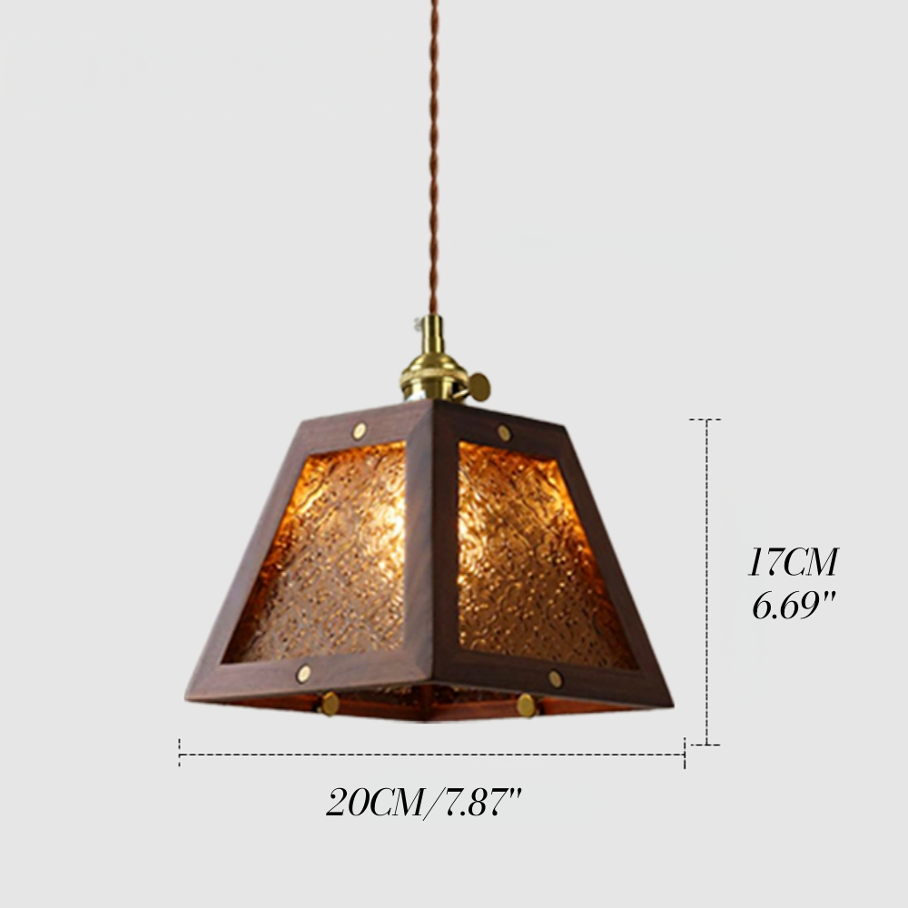 Vintage Etched Glass Pendant Lamp Cozy Bedroom Bedside Lighting