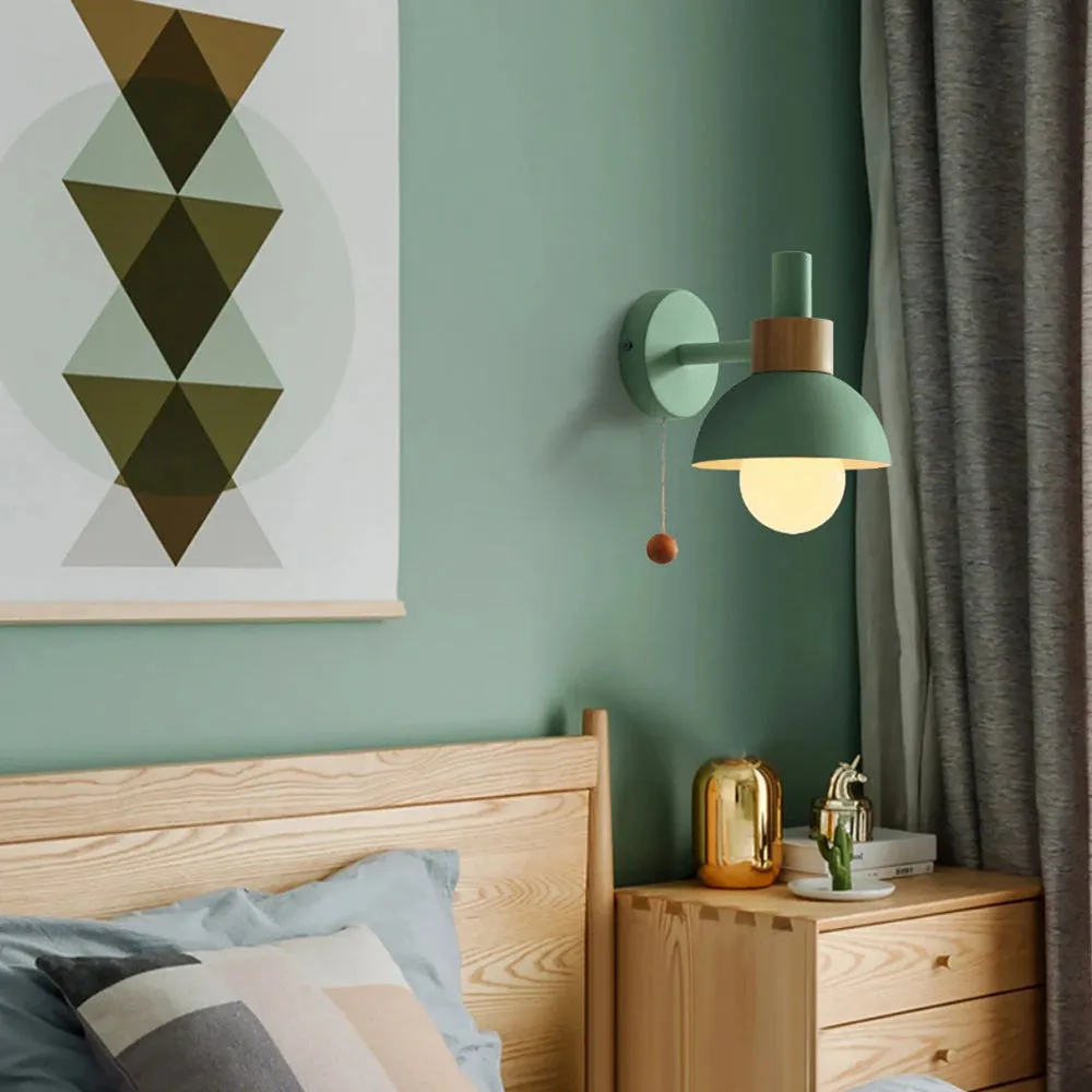 Macaron color matte dome wall lamp in living room foyer hallway