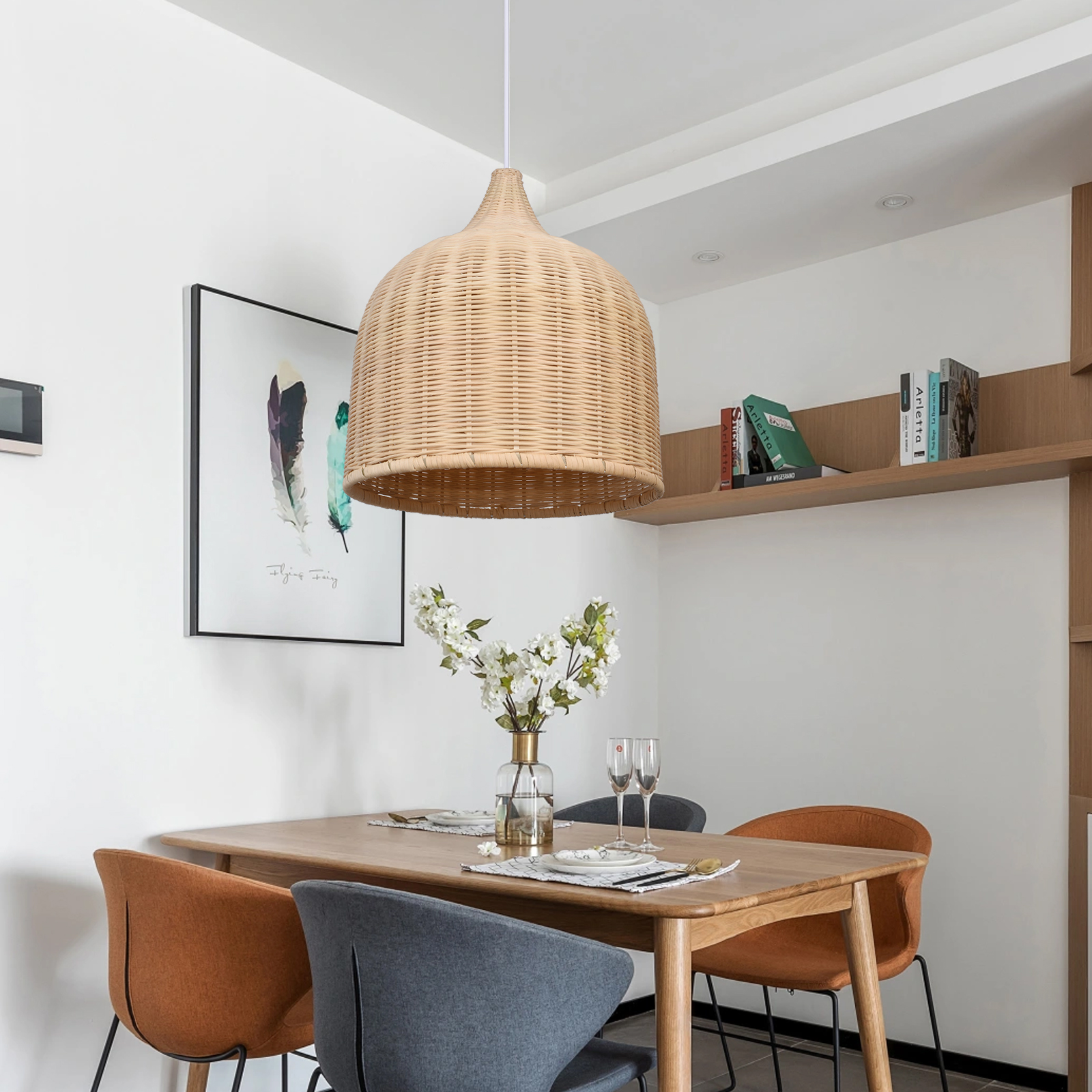 Japanese-style Southeast Asian Chandelier Creative Bamboo Rattan Lampshade