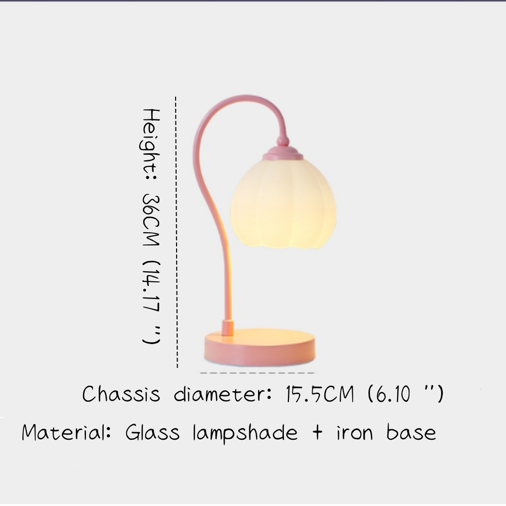 Bedroom desk lamp cream style bedside study flower bud creative eye protection night light