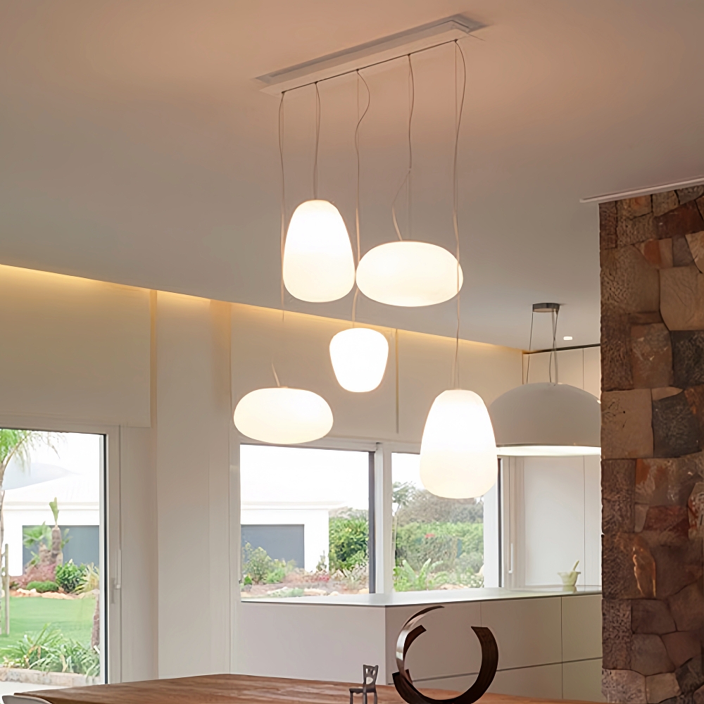 Danish Creative Cocoon Glass Chandelier Light Loft Duplex Staircase Glass Lighting Fixture