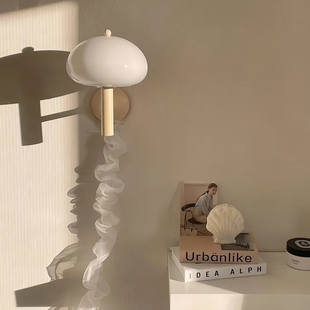 Nordic Retro Mushroom Glass Wall Lamp