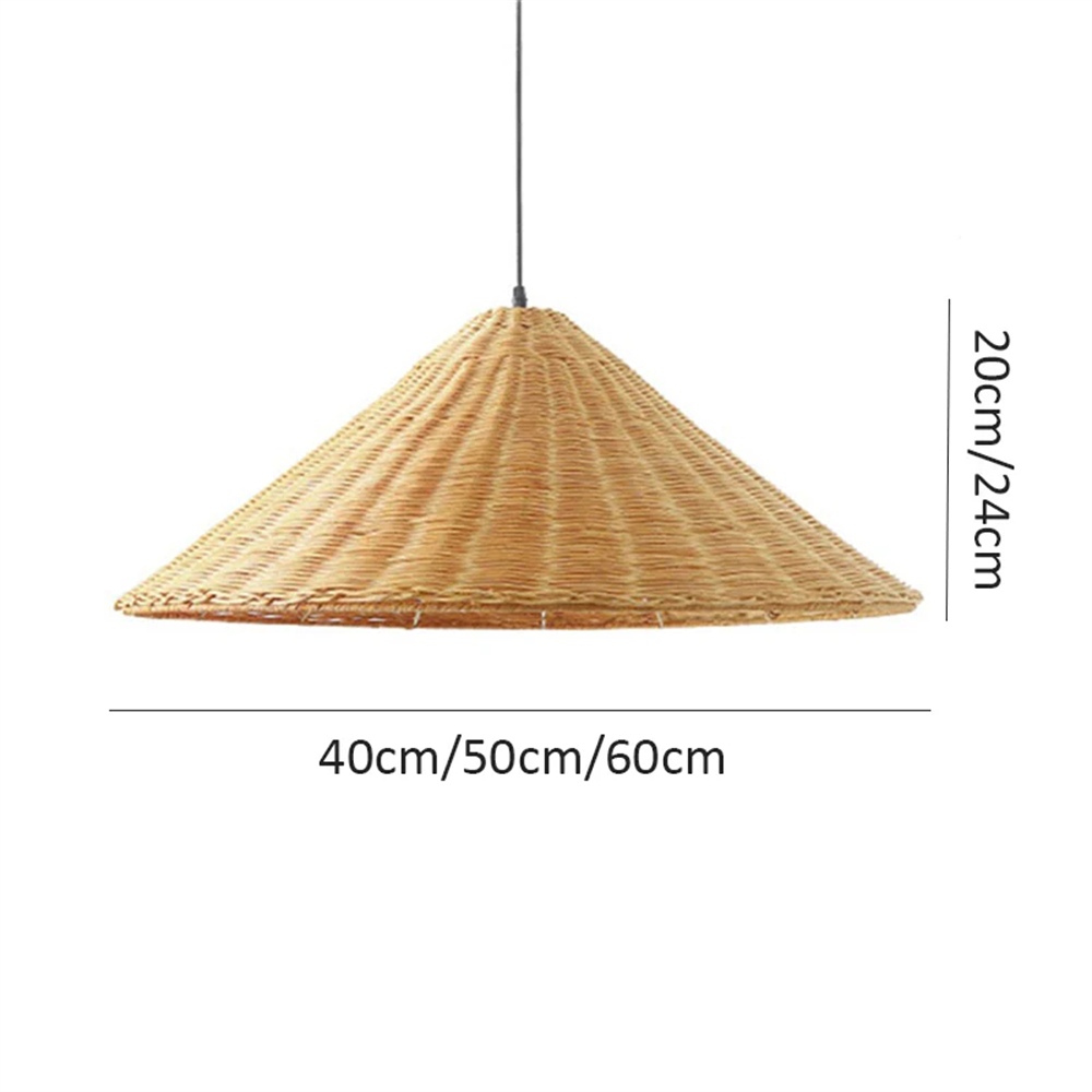 Woven Rattan Pendant Light Wicker Cone Lamp Shade