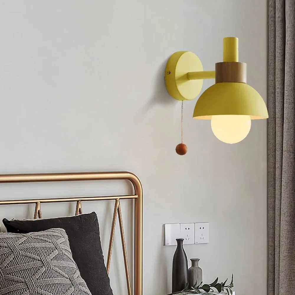 Macaron color matte dome wall lamp in living room foyer hallway