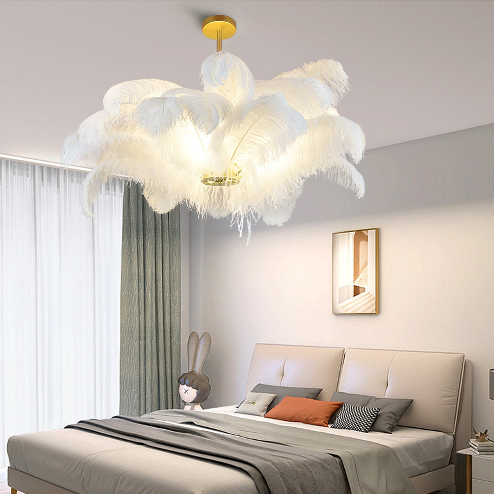 Modern Feather Home Chandelier Nordic Craft Pendant Lighting