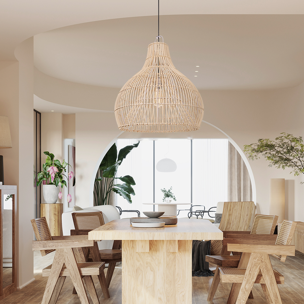 Boho Large Handmade Rattan Pendant Light