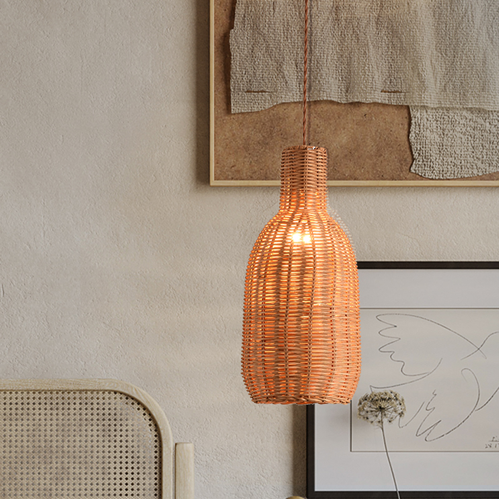 Wabi-sabi Rattan Hanging Light Bird's Nest Hand-woven Retro Lampshade