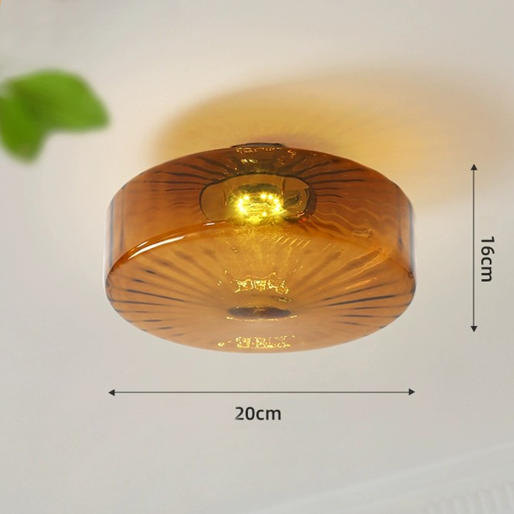 Bauhaus Glass Ceiling light French Medieval Water Ripple Aisle Lamp