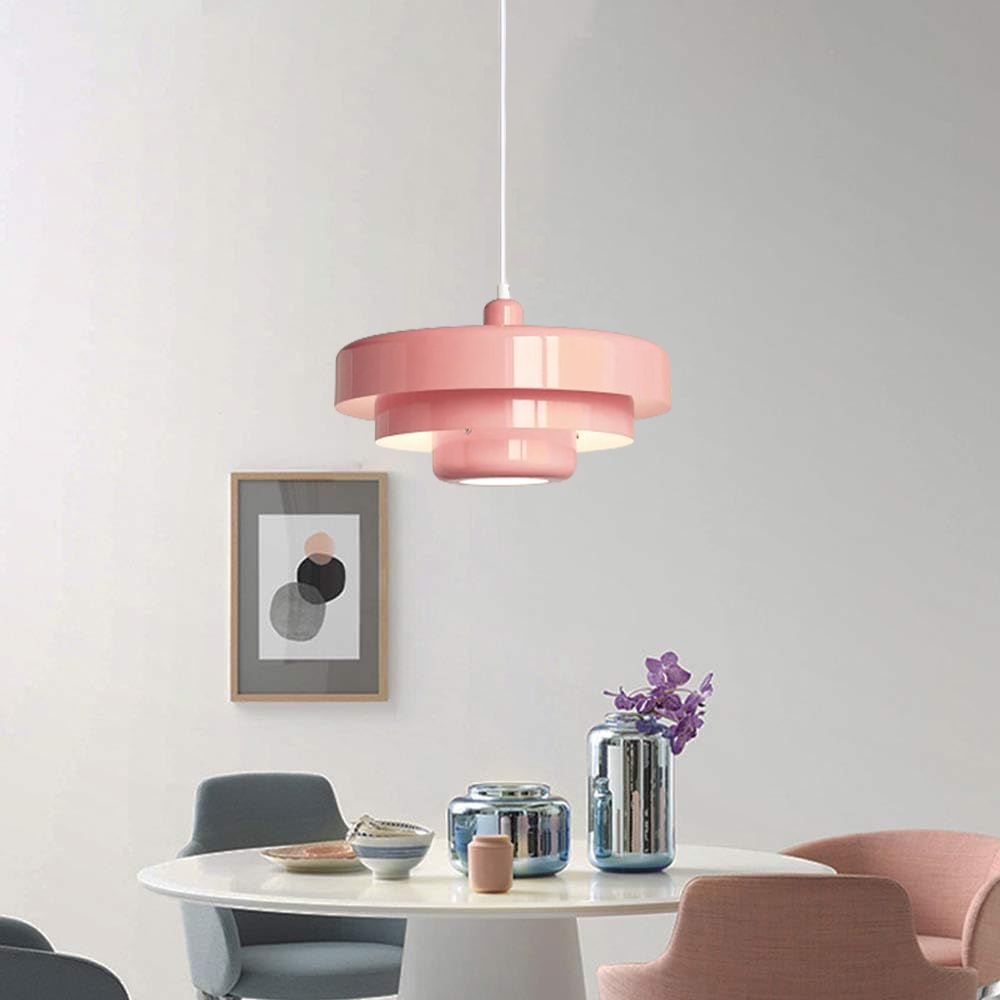 Classic Orange Metal Pendant Light Mid-Century Modern Green Bauhaus Mini Chandelier