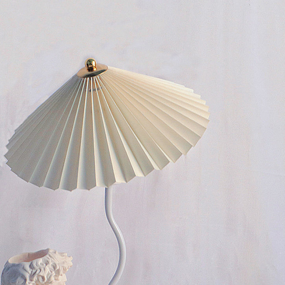 Nordic Simple Fabric Table Lamp Household Pleated Night Light