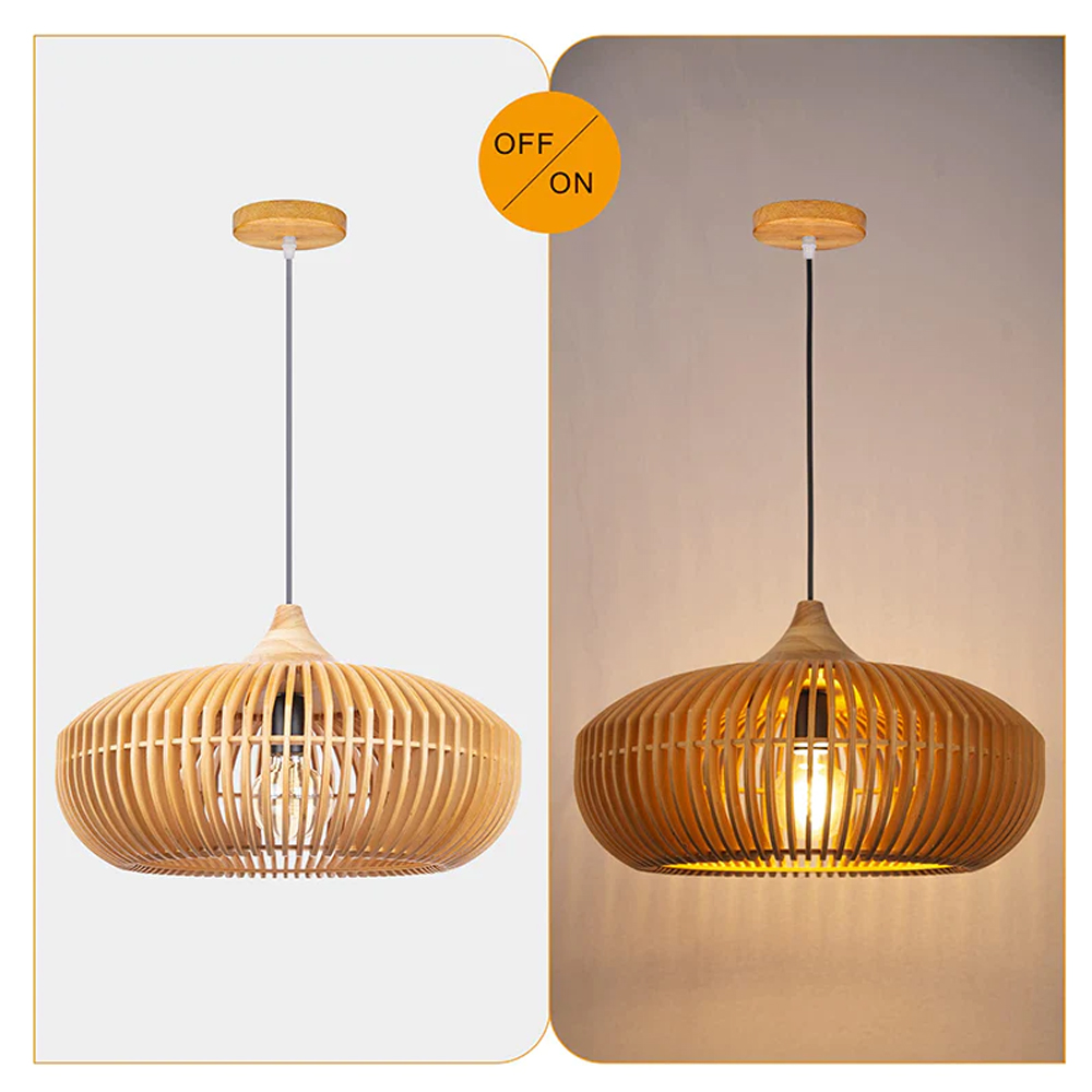 Nordic Wood Art Creative Living Room Pendant