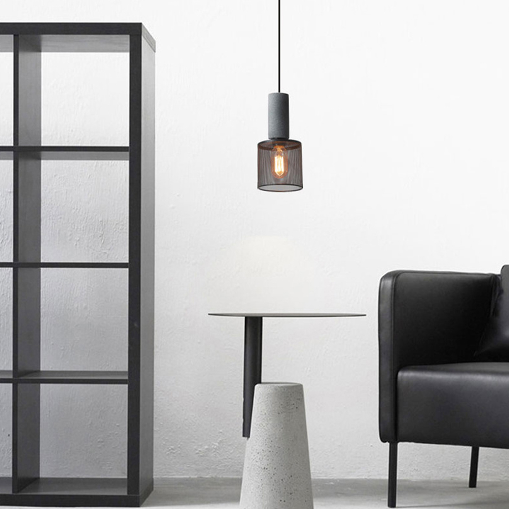 Industrial Style Pendant Lamps Nordic Restaurant Cement Hollow Metal Chandelier