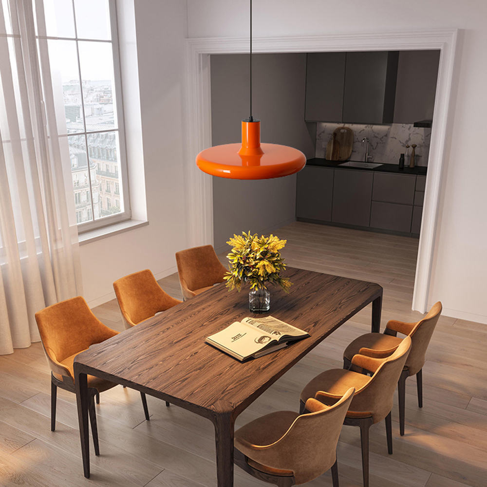 Danish Designer Iron Chandelier Retro Dining Room Table Metal Pendant Light