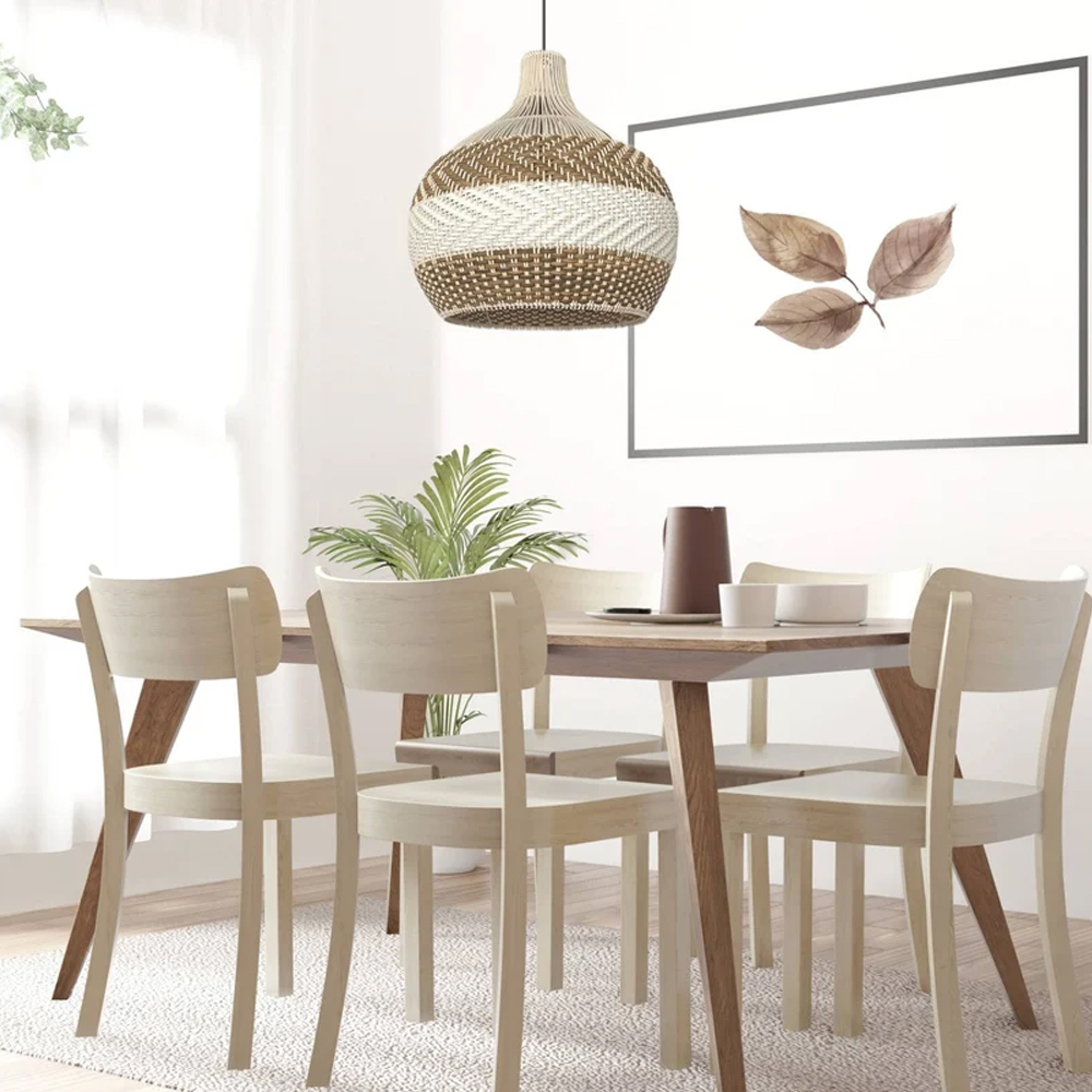 Simply White Rattan Pendant Light