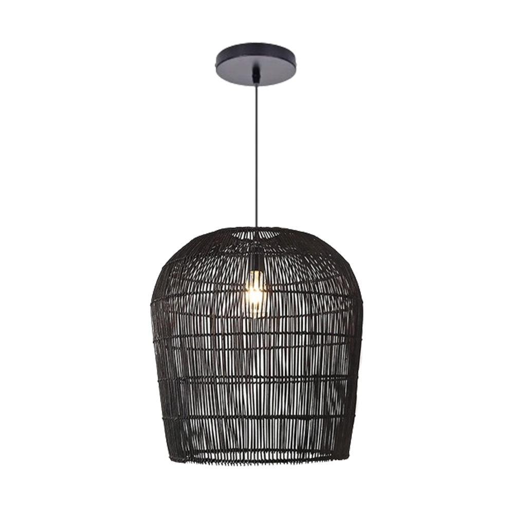  Wooden style natural rattan handmade woven chandelier