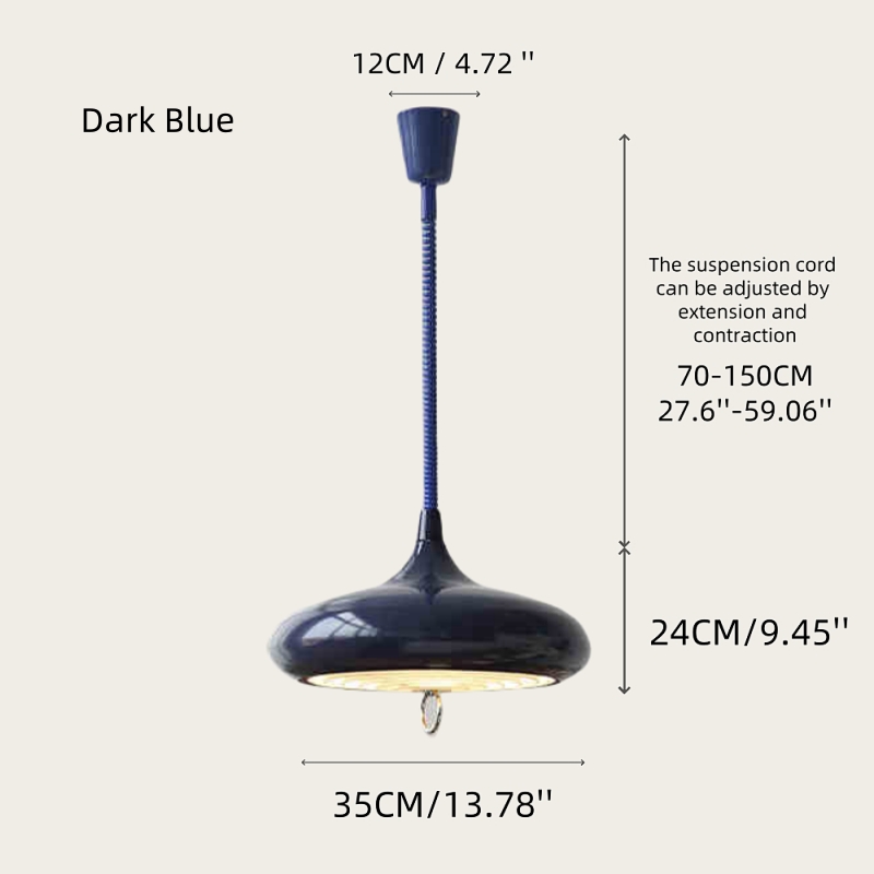 Bauhaus Retro Style Adjustable Solid Color Iron Pendant Light