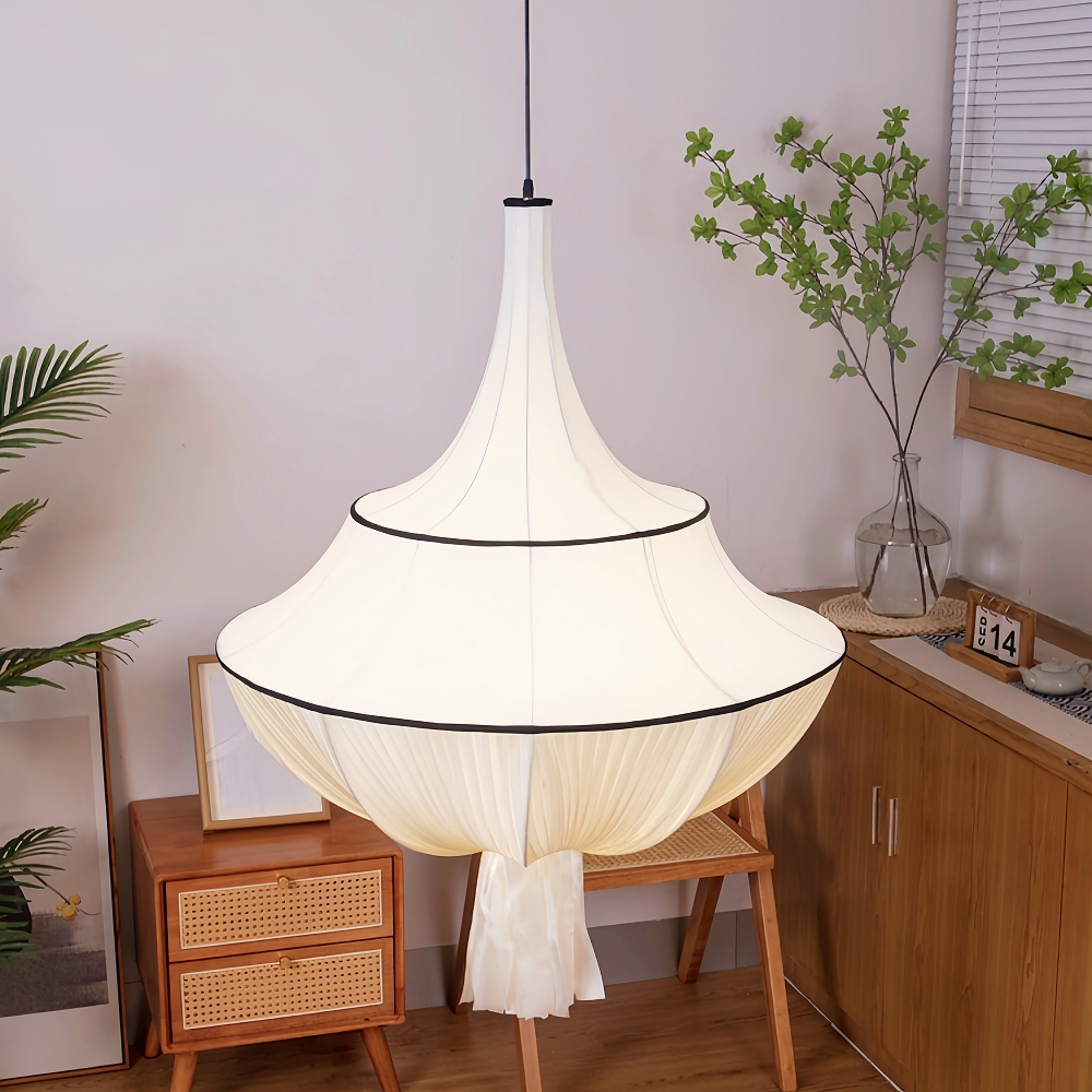 French Cream Style Satin Fabric Chandelier